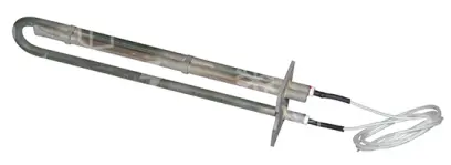 těleso topné 600 W, 230 V, L = 250 mm, příruba  60 x 45 mm, s jímkou